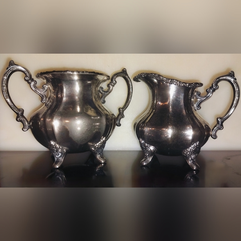 Vintage Towle Grand Duchess Silver Plate Sugar & Creamer Set